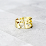 Bague vintage ajustable en or terre