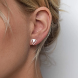 Boucles d'oreilles vintage triangulaires en argent