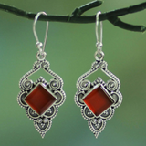 Boucles d'oreilles vintage carrées en cristal