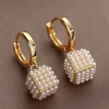 Boucles d'oreilles élégantes en perles cubiques