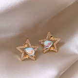 Élégantes boucles d'oreilles étoiles en diamants
