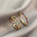Bague élégante en zirconium multicolore