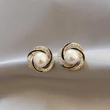 Boucles d'oreilles sphériques élégantes plaquées or brillant