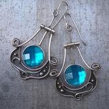 Boucles d'oreilles vintage bleu ciel