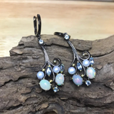 Boucles d'oreilles vintage en pierre cosmique bleue