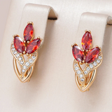 Boucles d'oreilles élégantes en rouge brillant