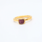 Bague vintage en cristal rouge et or