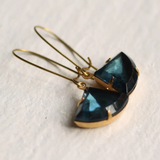 Boucles d'oreilles vintage en cristal bleu foncé