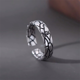 Bague vintage en argent avec échelle graduée
