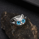 Bague vintage en argent Happy Cat