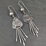Boucles d'oreilles vintage en argent en forme de méduse
