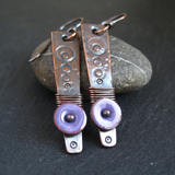 Boucles d'oreilles vintage en bronze violet