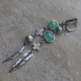 Boucles d'oreilles vintage en argent en forme de croix