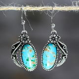 Boucles d'oreilles vintage en pierre turquoise brillante