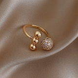 Bague triple sphère dorée