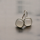 Boucles d'oreilles carrées vintage cristal de lune