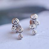 Boucles d'oreilles vintage en argent avec zirconium