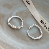 Bague en argent sterling avec perle irrégulière