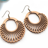 Boucles d'oreilles mandala en bois vintage