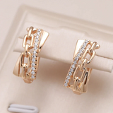 Boucles d'oreilles élégantes à chaîne dorée