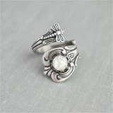 Bague ajustable en cristal blanc