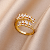 Bague en cristal doré et zircone