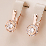Boucles d'oreilles élégantes en zircone arrondie