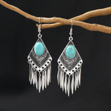 Boucles d'oreilles vintage à pampilles turquoise