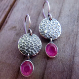 Boucles d'oreilles vintage en cristal rose4