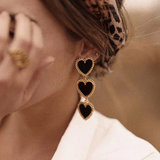 Boucles d'oreilles pendantes vintage en forme de cœur
