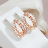 Boucles d'oreilles créoles en or et zircone