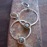 Boucles d'oreilles vintage en argent avec cristaux bleus