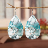 Boucles d'oreilles vintage en pierre blanche bleue