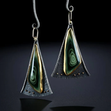 Boucles d'oreilles vert foncé