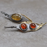 Boucles d'oreilles vintage rouges et jaunes
