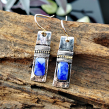Boucles d'oreilles vintage bleu naturel