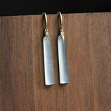Boucles d'oreilles rectangulaires vintage en pierre de lune
