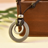 Collier vintage à cercles en argent