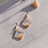 Boucles d'oreilles vintage en cristal et tournesol