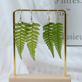 Boucles d'oreilles feuilles de fougère Vintage