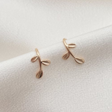 Boucles d'oreilles feuilles vintage dorées