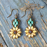 Boucles d'oreilles marguerite vintage