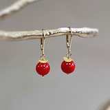 Boucles d'oreilles vintage cerise rouge