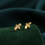 Boucles d'oreilles vintage abeille dorée