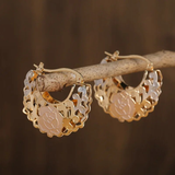 Boucles d'oreilles vintage ethniques dorées