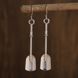 Boucles d'oreilles vintage en argent en forme de pelle