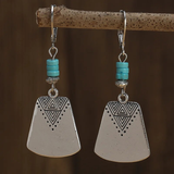 Boucles d'oreilles vintage en forme de pelle avec pierre turquoise