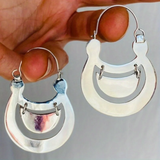 Boucles d'oreilles vintage en argent Smiley Basket