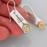 Boucles d'oreilles vintage en racines d'arbre creuses