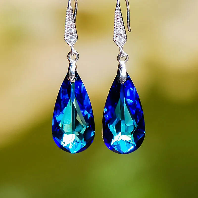 Boucles d'oreilles vintage en cristal coloré